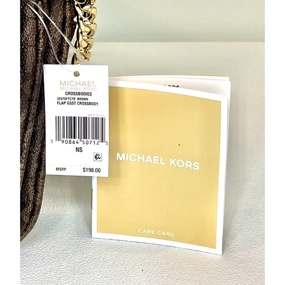 NWT Michael Kors Old Money Office Siren Brown Fulton Crossbody Bag Retail $198